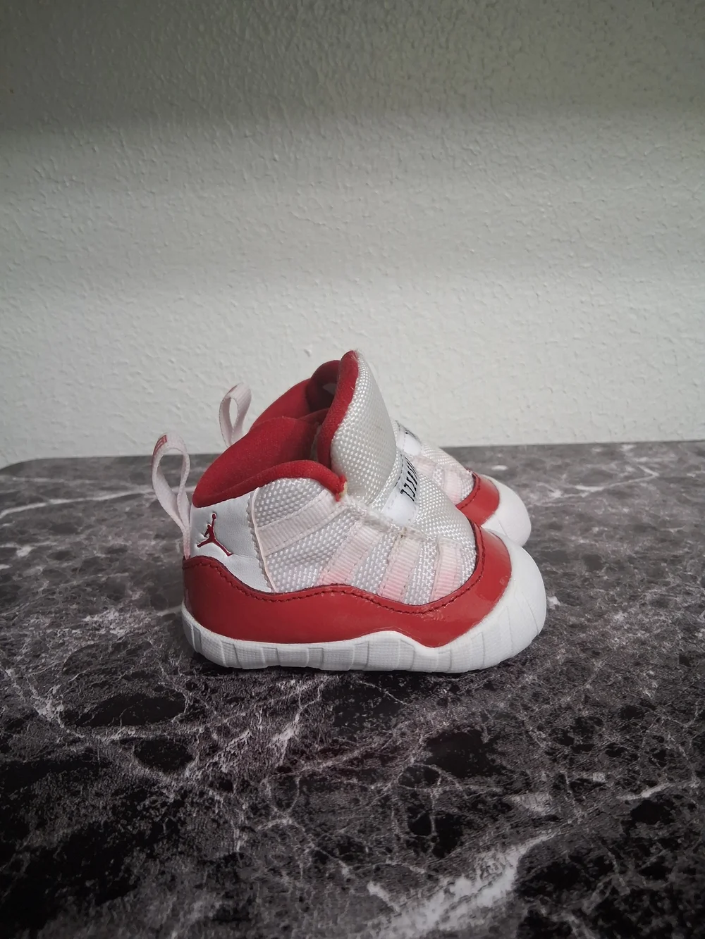 Baby Jordan 11 Cherry Red & White Basketball Shoes Size 2C
